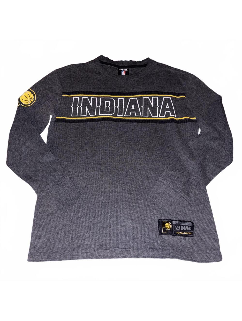 Indiana Pacers UNK NBA Long Sleeve Waffle Knit Shirt Gray Medium Basketball